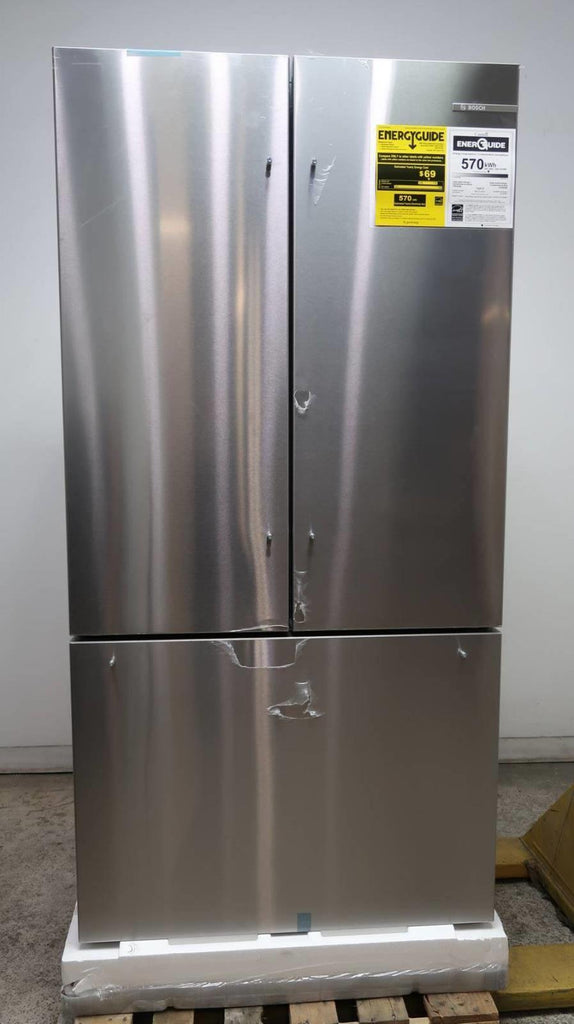Bosch 800 Series 36" SS LED 21 cu.ft. Smart French Door Refrigerator B36CT80SNS