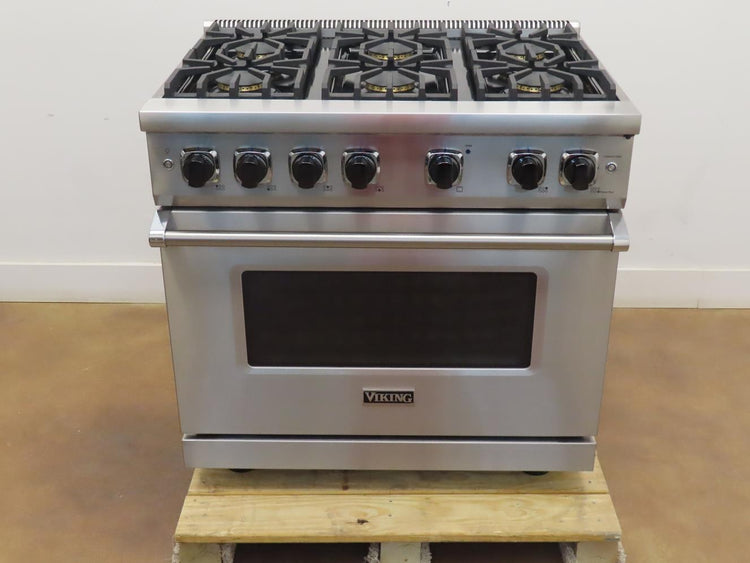Viking 5 Series VGR5366BSS 36" Pro-Style Natural Gas Range 2017 Model Pictures
